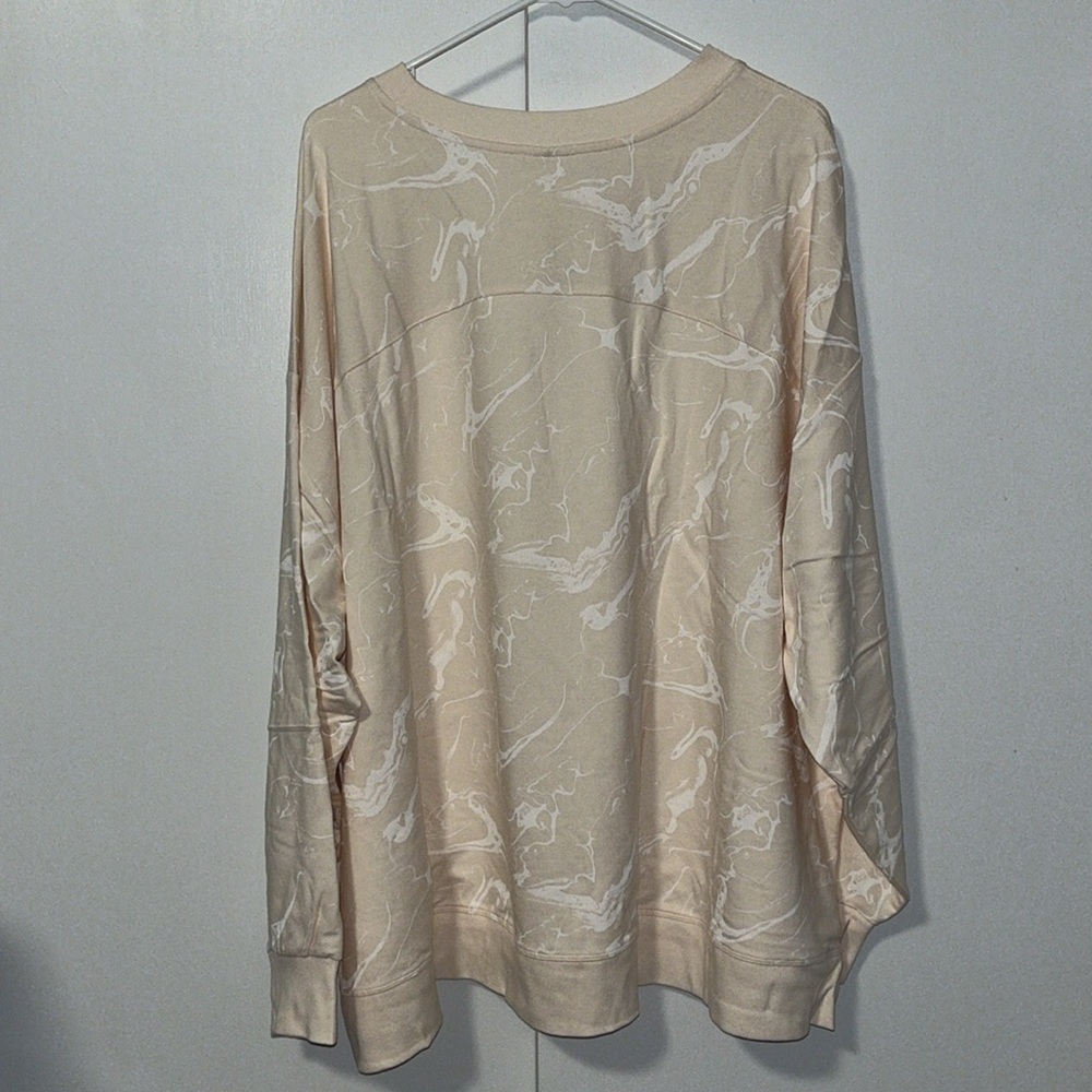 All In Motion FRENCH TERRY Long Sleeve SWEATSHIRT Ivory Women’s 4X 28-30 - Picture 2 of 13